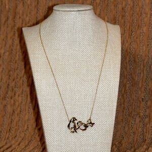 Elegant Gold Penguin Necklace #003